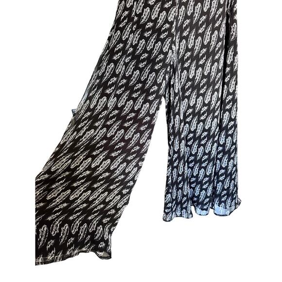 Aryn K. Palazzo Black & White Falling Feathers Pant, Women's size small - Picture 3 of 5